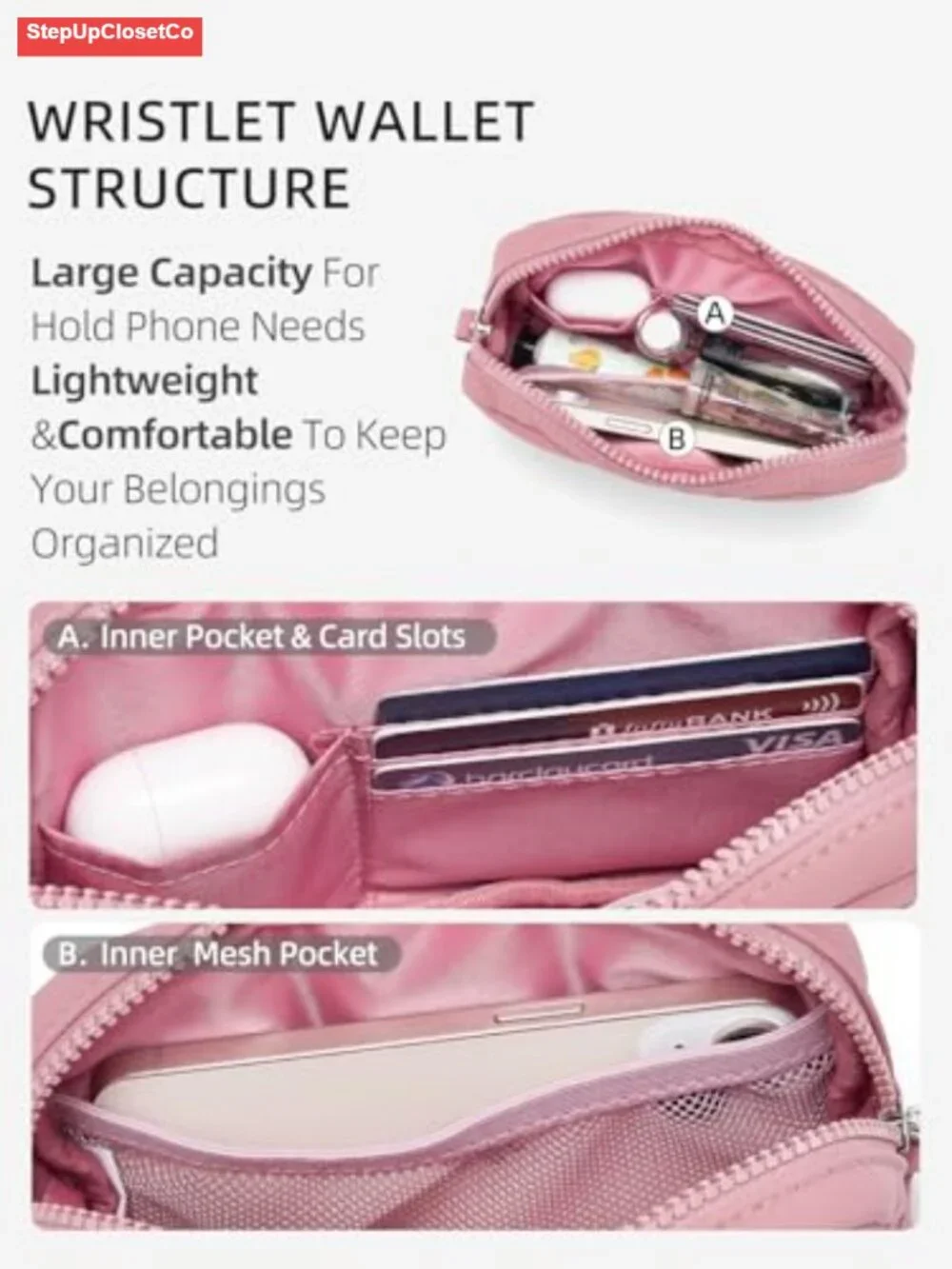 Quilted Nylon Puffer Wristlet Wallet RFID Blocking Phone Wallet with Card Slots